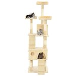 vidaXL Albero per Gatti con Tiragraffi in Sisal 170 cm Beige