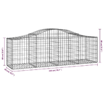 vidaXL Cesti Gabbioni ad Arco 14 pz 200x50x60/80 cm Ferro Zincato