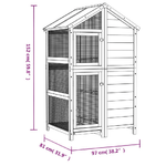 vidaXL Casetta per Uccelli Grigia 97x81x152 cm Legno Massello di Pino