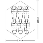 vidaXL Tenda per 6 Persone Multicolore