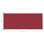 vidaXL Tenda Laterale Retrattile per Patio 180x500 cm Rossa