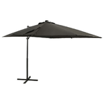 Ombrellone a Sbalzo con Palo e Luci a LED Antracite 250 cm