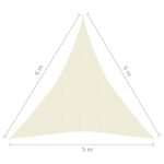 vidaXL Vela Parasole 160 g/m² Crema 5x6x6 m in HDPE