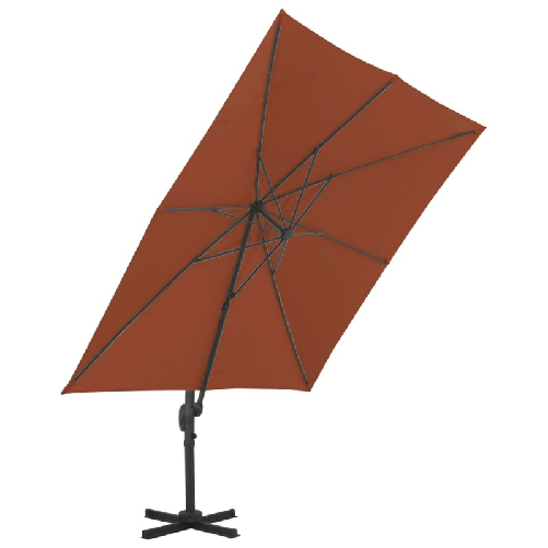 vidaXL Ombrellone a Sbalzo con Palo in Alluminio 400x300 cm Terracotta