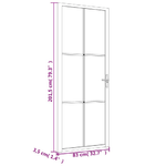 vidaXL Porta Interna 83x201,5 cm Nera in Vetro ESG e Alluminio