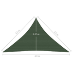 vidaXL Vela Parasole 160 g/m² Verde Scuro 3,5x3,5x4,9 m in HDPE