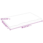 vidaXL Piano Bagno Grigio Scuro 80x50x2 cm Legno Massello Trattato