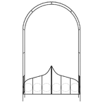 vidaXL Arco da Giardino con Porta Nero 138x40x238 cm in Ferro