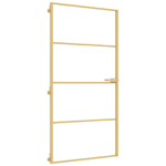 Porta Interni Sottile Oro 102,5x201,5 Vetro Temperato Alluminio