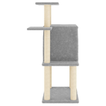 vidaXL Albero per Gatti con Tiragraffi in Sisal Grigio Chiaro 97 cm