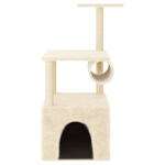 vidaXL Albero per Gatti con Tiragraffi in Sisal Crema 109,5 cm