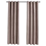 Tende Oscuranti con Anelli Metallo 2 pz Grigio Talpa 140x175 cm