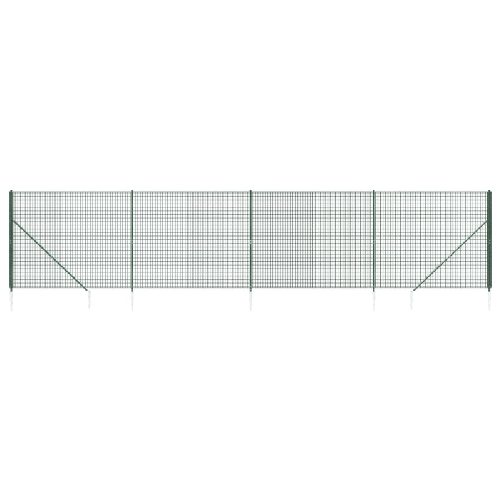vidaXL Recinzione Metallica con Picchetti Ancoraggio Verde 2x10 m