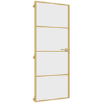 Porta Interni Sottile Oro 83x201,5cm Vetro Temperato Alluminio