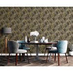 DUTCH WALLCOVERINGS Carta da Parati Palm Trees Oro e Nero