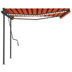 vidaXL Tenda da Sole Retrattile Manuale LED 4,5x3,5 m Arancio Marrone