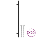 vidaXL Maniglie per Mobili 20 pz Nere 320 mm in Acciaio Inox