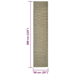 vidaXL Tappeto in Sisal Naturale 66 x 300 cm Tortora