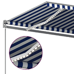 Tenda Automatica con Sensore Vento e LED 500x350 cm Blu Bianca