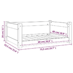 Cuccia per Cani Miele 75,5x55,5x28cm in Legno Massello di Pino