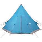 vidaXL Tenda da Campeggio 4 Persone Blu 367x367x259 cm Taffetà 185T