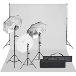 Kit per Studio Fotografico con Set di Luci e Fondale