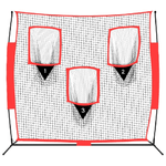 vidaXL Rete Baseball Portatile Nera e Rossa 183x105x183 cm Poliestere