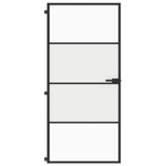 Porta Interni Sottile Nera 93x201,5cm Vetro Temperato Alluminio