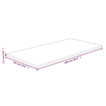 vidaXL Piano Bagno Marrone Chiaro 100x50x1,5cm Legno Massello Trattato