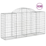 vidaXL Cesti Gabbioni ad Arco 30 pz 200x50x100/120 cm Ferro Zincato