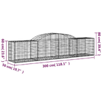 vidaXL Cesti Gabbioni ad Arco 25 pz 300x50x60/80 cm Ferro Zincato