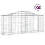 vidaXL Cesti Gabbioni ad Arco 6 pz 200x50x80/100 cm Ferro Zincato