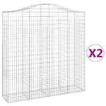 vidaXL Cesti Gabbioni ad Arco 2 pz 200x50x200/220 cm Ferro Zincato