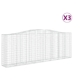 vidaXL Cesti Gabbioni ad Arco 3 pz 400x50x140/160 cm Ferro Zincato