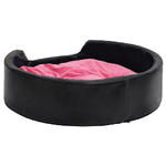 Lettino per Cani Nero e Rosa 99x89x21 cm Peluche e Similpelle