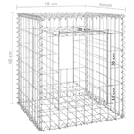 vidaXL Cesto a Gabbione a Torre 50x50x60 cm in Ferro