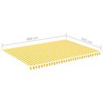 Tessuto di Ricambio per Tenda da Sole Giallo e Bianco 5x3,5 m