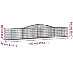 vidaXL Cesti Gabbioni ad Arco 9 pz 400x30x60/80 cm Ferro Zincato