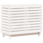 Cesto per Bucato Bianco 88,5x44x76 cm Legno Massello Pino