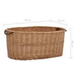 vidaXL Cesta per Legna con Maniglie 78x54x34cm Salice Naturale