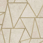 DUTCH WALLCOVERINGS Carta da Parati a Forme Triangolari Beige e Oro