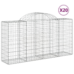 vidaXL Cesti Gabbioni ad Arco 20 pz 200x50x100/120 cm Ferro Zincato