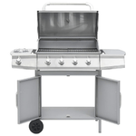 vidaXL Barbecue e Griglia a Gas 4+1 Fornelli Argento in Acciaio Inox