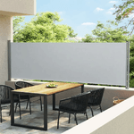 Tenda Laterale Retrattile per Patio 140x600 cm Grigio