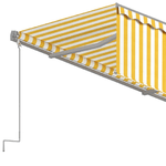 Tenda Retrattile Automatica con Parasole 4,5x3m Gialla Bianca