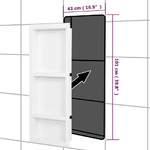Nicchia da Doccia con 3 Scomparti Bianco Opaco 41x99x9 cm