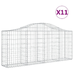 vidaXL Cesti Gabbioni ad Arco 11 pz 200x30x80/100 cm Ferro Zincato