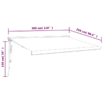 Tenda da Sole Retrattile Antracite 3x2,5 m Tessuto e Alluminio