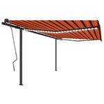 vidaXL Tenda Automatica Sensore Vento e LED 4,5x3 m Arancio e Marrone