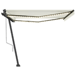 Tenda Automatica con Sensore Vento e LED 450x350 cm Crema